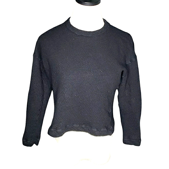 Issey Miaki Designer Textured Cropped Minimalist Capsule Vtg Wool Blnd Sweater 4 - Picture 1 of 14